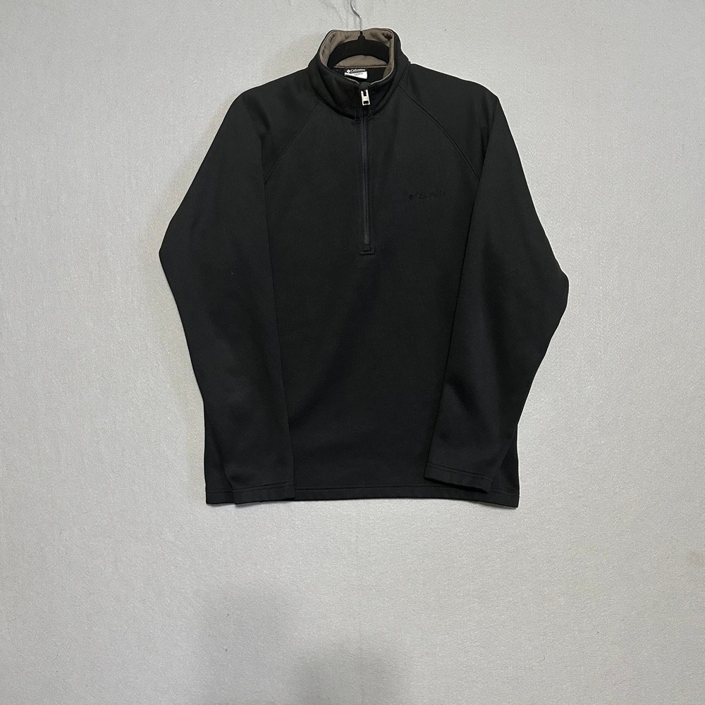 Columbia Mens Black Quarter Zip Pullover Lightweight Athletic‎ Fleece Jacket M